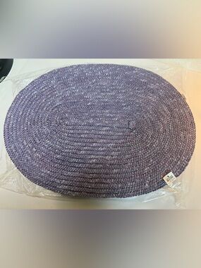 Crate & Barrel Wheatstraw French Blue Placemats Set of 6 Reversible